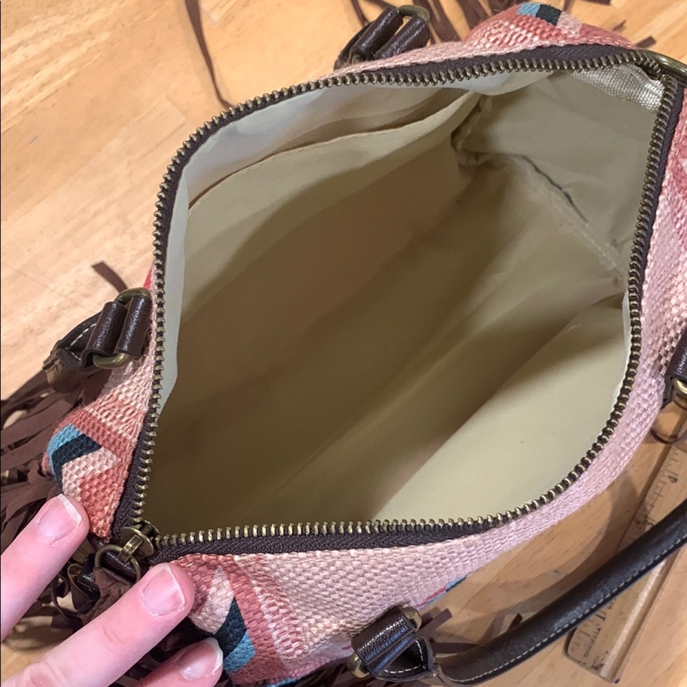 Fringed Aztec Pattern Bag - image 5